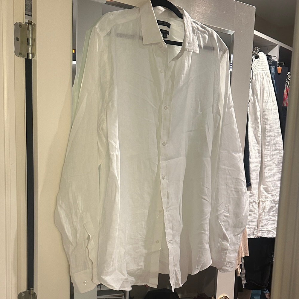 Banana Republic Linen White Casual Shirt